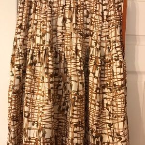 Carole Little brown print silk skirt